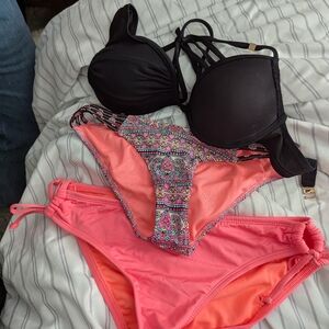 Black and Pink Women's Bikini Set